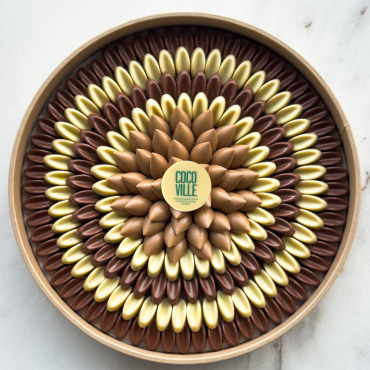 Daisy Chocolates in Leather Tray